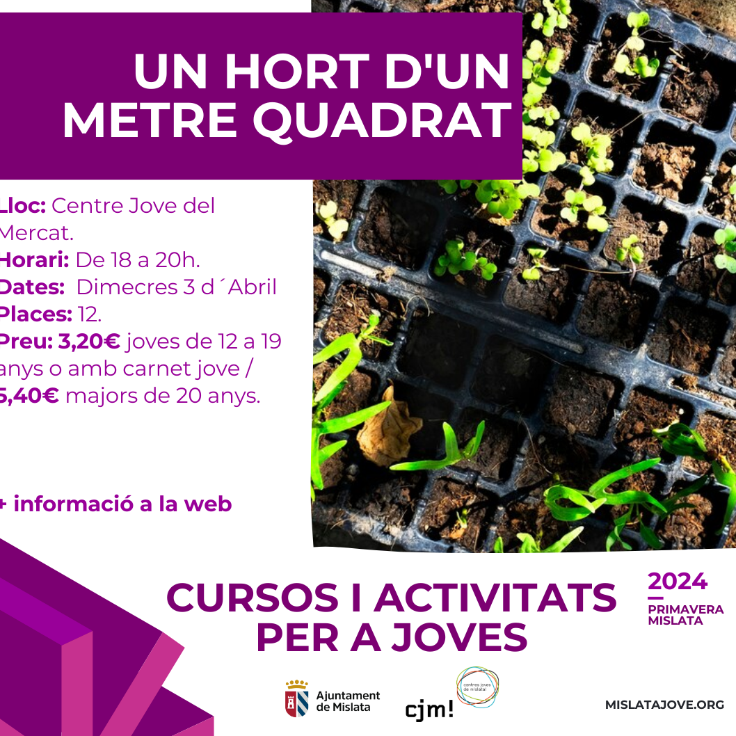 Un hort d'un metre quadrat